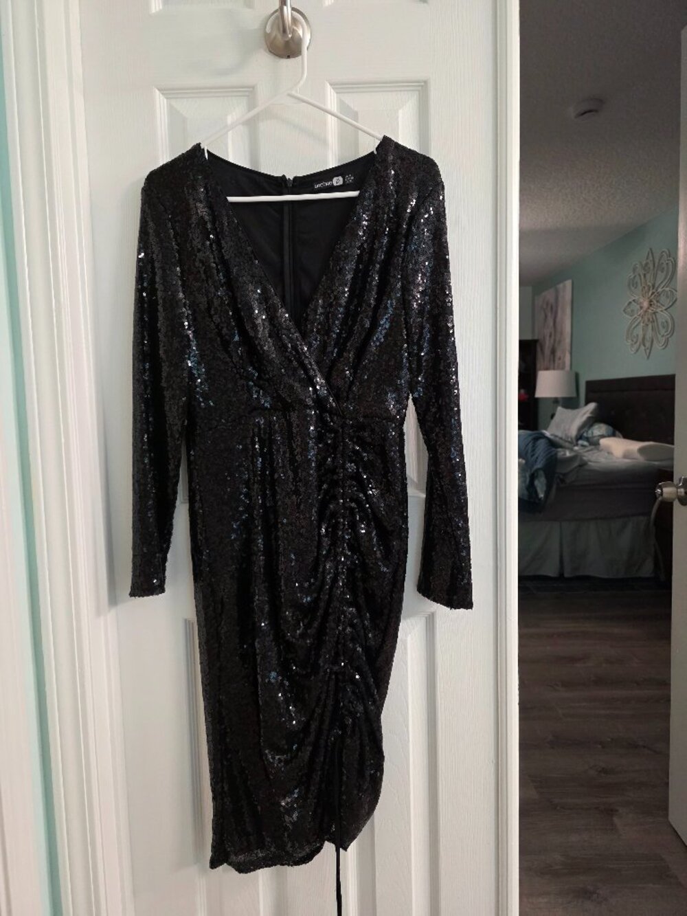 Black BooHoo Brand Sequin Dress